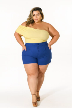 BLUSA PLUS SIZE OMBRO SÓ MARI AMARELO na internet