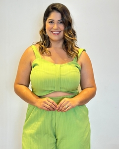 CONJUNTO PLUS SIZE CALÇA E CROPPED JULIANA VERDE - loja online