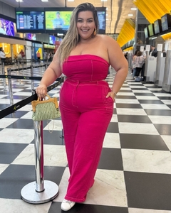 Imagem do CONJUNTO PLUS SIZE CALÇA PANTALONA E TOP DETALHE COSTURA CONTRASTE MIA