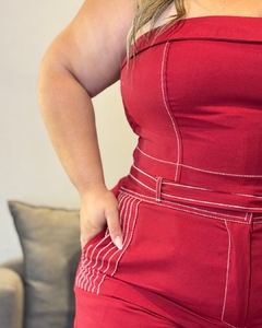 Imagem do CONJUNTO PLUS SIZE CALÇA PANTALONA E TOP DETALHE COSTURA CONTRASTE MIA