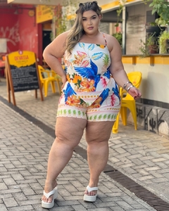 CONJUNTO PLUS SIZE SHORT E CROPPED DE ALÇA ALANA ABACAXI - comprar online