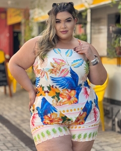 CONJUNTO PLUS SIZE SHORT E CROPPED DE ALÇA ALANA ABACAXI - Amanditta Plus | Moda Feminina Plus Size