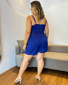 CONJUNTO PLUS SIZE SHORT E CROPPED ZÍPER NAS COSTAS MAITE AZUL - loja online