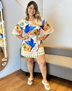 CONJUNTO PLUS SIZE SHORT SAIA E CROPPED COM BOJO ESTAMPA CAJU E ARARA TATA - comprar online