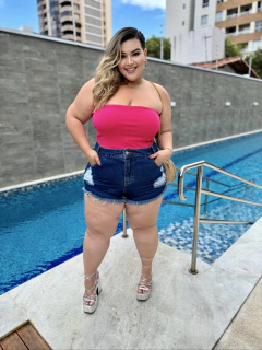 SHORT JEANS PLUS SIZE DESTROYED EVA - comprar online