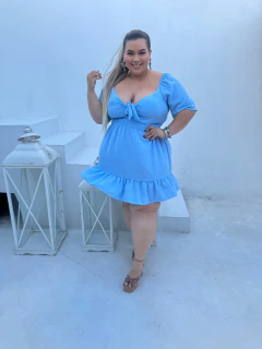 VESTIDO PLUS SIZE BELLA AZUL na internet