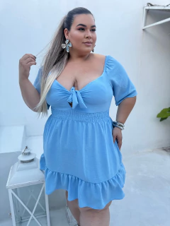 VESTIDO PLUS SIZE BELLA AZUL - loja online