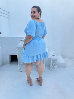 VESTIDO PLUS SIZE BELLA AZUL - Amanditta Plus | Moda Feminina Plus Size