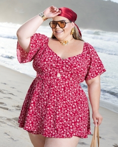 MACAQUINHO PLUS SIZE AMARRAÇÃO NAS COSTAS DANIELE FLORAL - comprar online