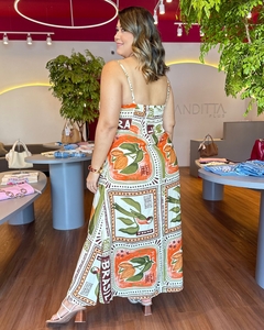 VESTIDO PLUS SIZE ALÇA REGULÁVEL ÁGATA ESTAMPA CACAU na internet
