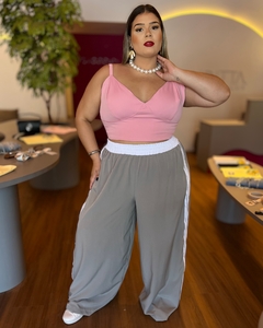 CROPPED PLUS SIZE ALÇA DEBORA ROSA CLARO - comprar online