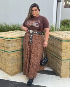 SAIA LONGA PLUS SIZE LILA ANIMAL PRINT - comprar online