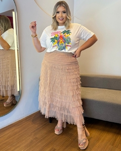 SAIA MID PLUS SIZE DE TULE BOHO AURORA na internet