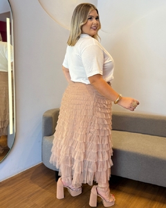 SAIA MID PLUS SIZE DE TULE BOHO AURORA - comprar online