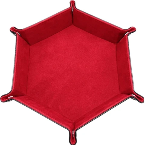 BANDEJA PARA DADOS PLEGABLE DE TERCIOPELO ROJO