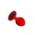 Plug mediano de silicona roja con joya