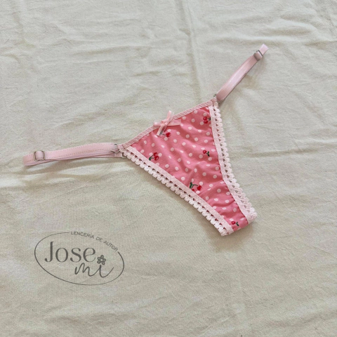 Para esta navidad! Tanga less regulable de algodón rosa Jose Mi