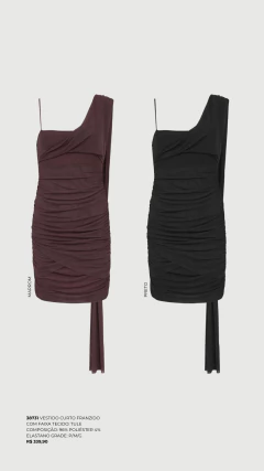 Vestido Curto Franzido Com Faixa - Dress2shine