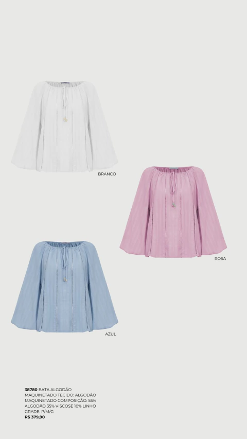 Bata Algodão Maquinetado