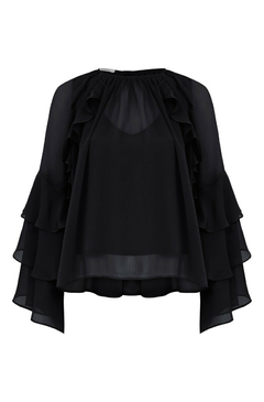 Blusa com Babados em Chiffon - loja online