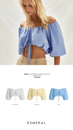 Blusa Ombro A Ombro Tricoline