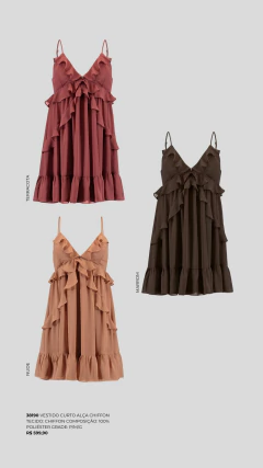 Vestido curto alça chiffon - comprar online