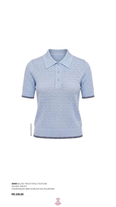Blusa Tricot Polo Textura - Dress2shine