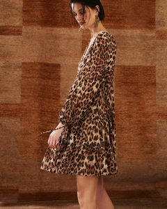 Vestido Decote V Animal Print - Dress2shine