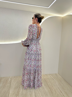 Vestido Chiffon Arabesco com Babados - comprar online