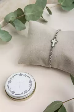 PULSERA ACERO CRUZ CALADA - tienda online