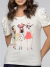 Camiseta estampada com detalhes em Strass