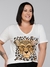 Camiseta estampada Onça de óculos com detalhes em strass
