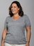 T-Shirt Essencial Gola V Cinza - comprar online
