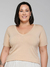 T-Shirt Essencial Gola V - Nude - comprar online
