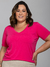 T-Shirt Essencial Gola V Pink - comprar online
