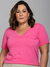 T-Shirt Essencial Gola V Rosa - comprar online