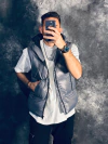 Chaleco Puffer Gris satinado