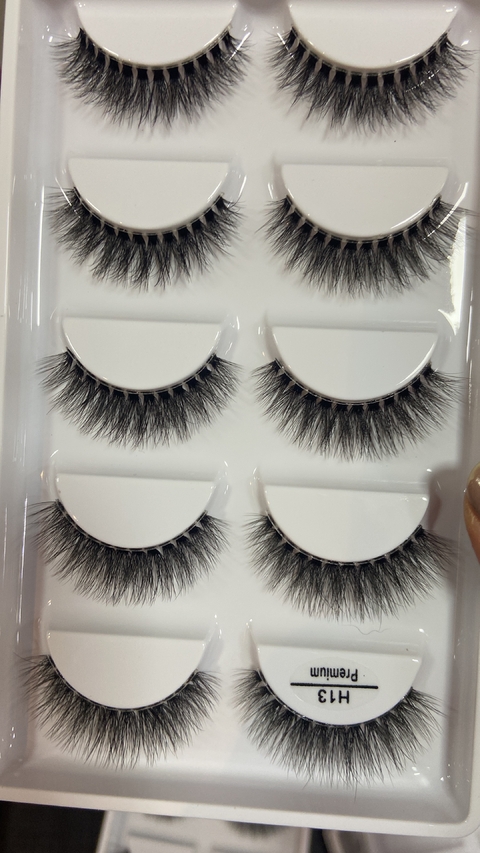 CARTELA DE CILIOS H13 PREMIUM - 5 PARES