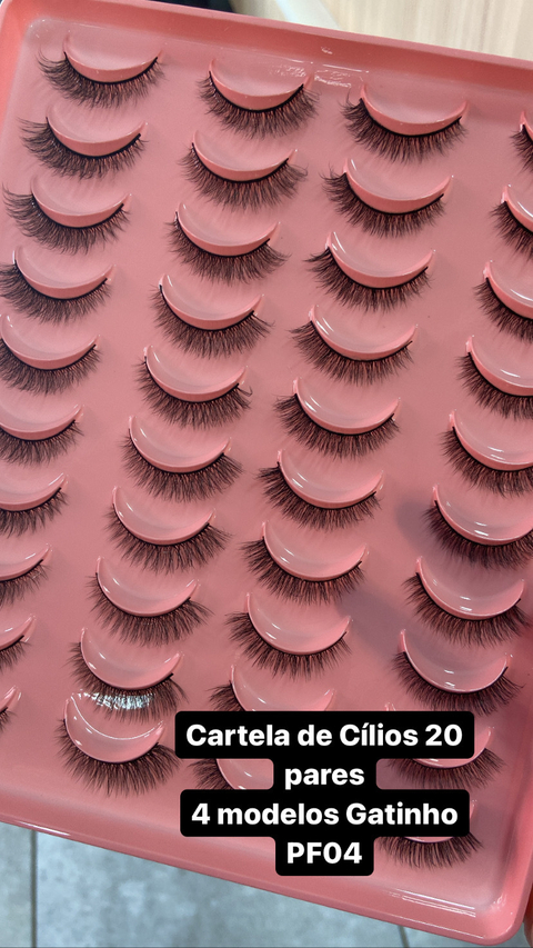 CARTELA DE CÍLIOS 20 PARES - PFT04