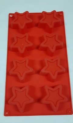 Molde Silicona Estrellas x 8u.