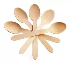 Cucharas Madera Grandes x50