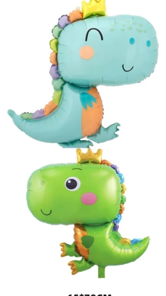 Globo Figura Metalizado Grande DINOSAURIO CORONA - comprar online