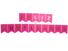 Banderín Feliz Cumpleaños Fucsia