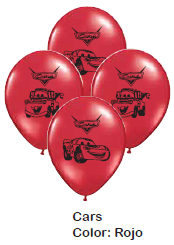 Globos x10 Látex Estampado CARS