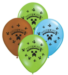 Globos x10 Látex Estampado MINECRAFT
