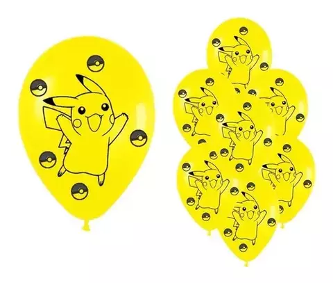 Globos x10 Látex Estampado PIKACHU