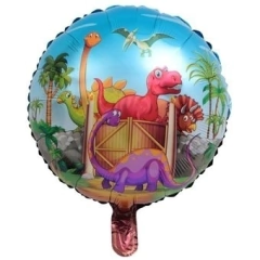 Globo Redondo Metalizado DINOSAURIO/JURASIC WORLD
