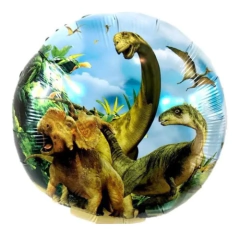 Globo Redondo Metalizado DINOSAURIO/JURASIC WORLD - comprar online