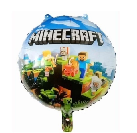 Globo Redondo Metalizado MINECRAFT