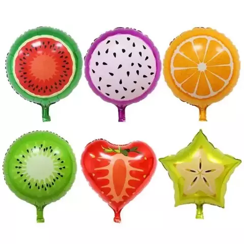 Globos Metalizados Forma Frutas Chicos